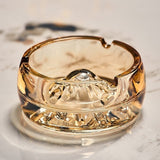 Elegant Crystal Glass Round Ashtray Cool Ash Tray Minimalist