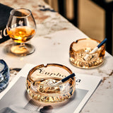 Elegant Crystal Glass Round Ashtray Cool Ash Tray Minimalist