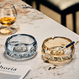 Elegant Crystal Glass Round Ashtray Cool Ash Tray Minimalist