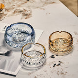 Elegant Crystal Glass Round Ashtray Cool Ash Tray Minimalist
