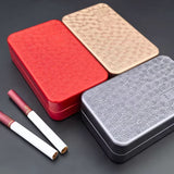 Embossed Metal Cigarette Case with Concealed Latch
