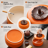 Fruit inspired ceramic ashtray feature collage with lid and stable base