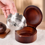 Handcrafted Wooden Ashtray with Lid and Stainless Steel Liner Wood Covered Lidded Smokeless Ash Tray