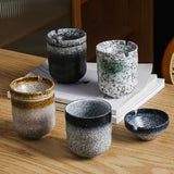 Japanese Retro Ashtray with Funnel Lid Ceramic Cool Cute Ash Tray windproof covered lidded