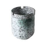 Japanese Retro Ashtray with Funnel Lid Ceramic Cool Cute Ash Tray windproof covered lidded