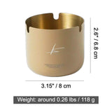 Khaki Matte Gold Stainless Steel Ashtray Modern Minimalist Cool Cute Ash Tray Beige