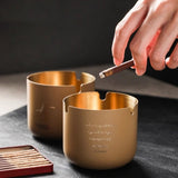Khaki Matte Gold Stainless Steel Ashtray Modern Minimalist Cool Cute Ash Tray Beige