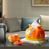 Lidded Ashtray Ceramic Pomegranate Decorative Cool Cute Ash Tray Covered Windproof Smokeless