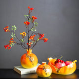 Lidded Ashtray Ceramic Pomegranate Decorative Cool Cute Ash Tray Covered Windproof Smokeless