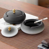 Lidded Ashtray Ceramic Windproof Outdoor Smokeless Cute Cool Elegant Ash Tray with Lid