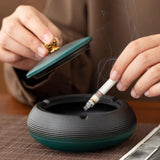 Lidded Ashtray Ceramic Windproof Outdoor Smokeless Cute Cool Elegant Ash Tray with Lid