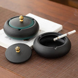 Lidded Ashtray Ceramic Windproof Outdoor Smokeless Cute Cool Elegant Ash Tray with Lid