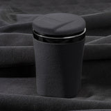 Black LED car ashtray with lid on black fabric