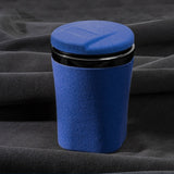 Blue LED car ashtray with lid on black fabric