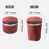 Size chart comparing short and tall LED car ashtrays