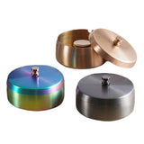 Lidded Outdoor Ashtray Smokeless Ash Tray Stainless Steel Cool Cute Covered Windproof Metal