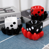 Dice ceramic ashtray set with red white and black color options