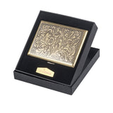 Floral scrollwork cigarette case presented in black gift box
