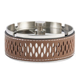 Metal Ashtray with Rotatable Lid and Leather Cover Stainless Steel Ash Tray