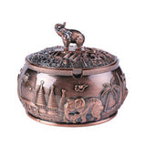Metal Ashtray with Lid Vintage Elephant Cool Cute Ash Tray Windproof Covered Lidded Smokeless
