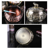 Metal Ashtray with Lid Vintage Elephant Cool Cute Ash Tray Windproof Covered Lidded Smokeless