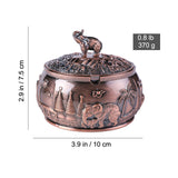 Metal Ashtray with Lid Vintage Elephant Cool Cute Ash Tray Windproof Covered Lidded Smokeless