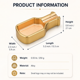 Product information image for compact metal cigar ashtray showing size, material, and weight