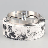 Modern Stainless Steel Ashtray with Rotating Lid Sturdy Cool Ash Tray