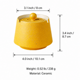 Mustard yellow ceramic ashtray dimensions and weight chart