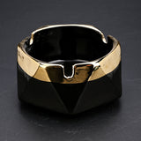 Nordic Hexagon Ceramic Ashtray with Gold Rim Minimalist Clay Porcelain Ash Tray