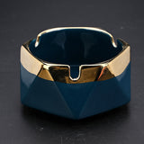 Nordic Hexagon Ceramic Ashtray with Gold Rim Minimalist Clay Porcelain Ash Tray