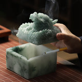 vintage outdoor ashtray with lid cool resin dragon ash tray covered windproof smokeless lidded