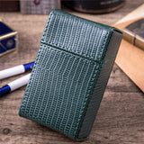 Forest green embossed cigarette case PU leather textured premium finish