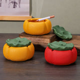 Cement Persimmon Ashtray with Lid Handmade Concrete Cigarette Ash Tray Decorative Table Accent