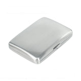 Satin silver metal cigarette case holder with brushed finish