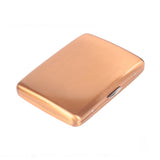 Rose bronze metal cigarette case holder with brushed metallic finish
