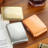 Metal cigarette case color options in gold, silver, and rose bronze finishes