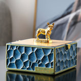 Resin Ashtray with Lid for Patio Porch Ash Tray Covered Lidded Smokeless Windproof Cute Dog Deer