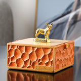 Resin Ashtray with Lid for Patio Porch Ash Tray Covered Lidded Smokeless Windproof Cute Dog Deer