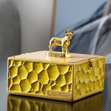 Resin Ashtray with Lid for Patio Porch Ash Tray Covered Lidded Smokeless Windproof Cute Dog Deer