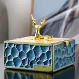 Resin Ashtray with Lid for Patio Porch Ash Tray Covered Lidded Smokeless Windproof Cute Dog Deer