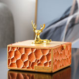 Resin Ashtray with Lid for Patio Porch Ash Tray Covered Lidded Smokeless Windproof Cute Dog Deer