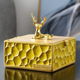 Resin Ashtray with Lid for Patio Porch Ash Tray Covered Lidded Smokeless Windproof Cute Dog Deer