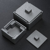 Square Ashtray with Lid Cement Cool Retro Vintage Covered Lidded Smokeless Ash Tray Grey