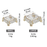 Square Glass Ashtray Transparent Gilded luxury classy minimalist outdoor ash tray