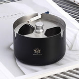 Stainless Steel Ashtray with Rotatable Lid Cool Sturdy Metal Ash Tray