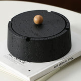 Textured Sandstone Ashtray with Lid cool cute ash tray covered lidded