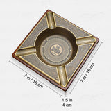 Vintage Cigar Ashtray Wooden Square Cool Ash Tray Wood Carved