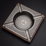 Vintage Cigar Ashtray Wooden Square Cool Ash Tray Wood Carved