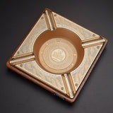 Vintage Cigar Ashtray Wooden Square Cool Ash Tray Wood Carved